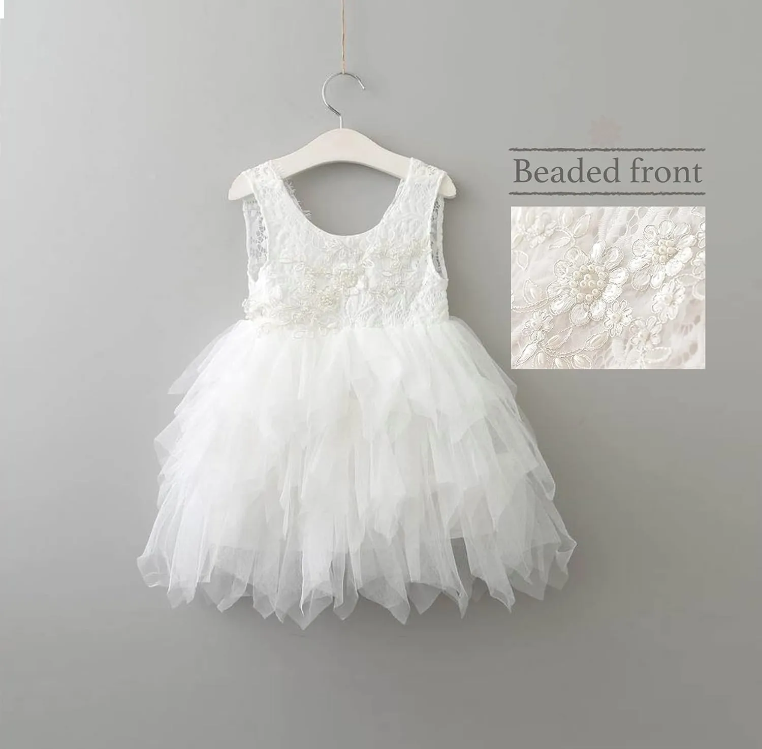 Topmaker Backless A-line Lace Back Flower Girl Dress