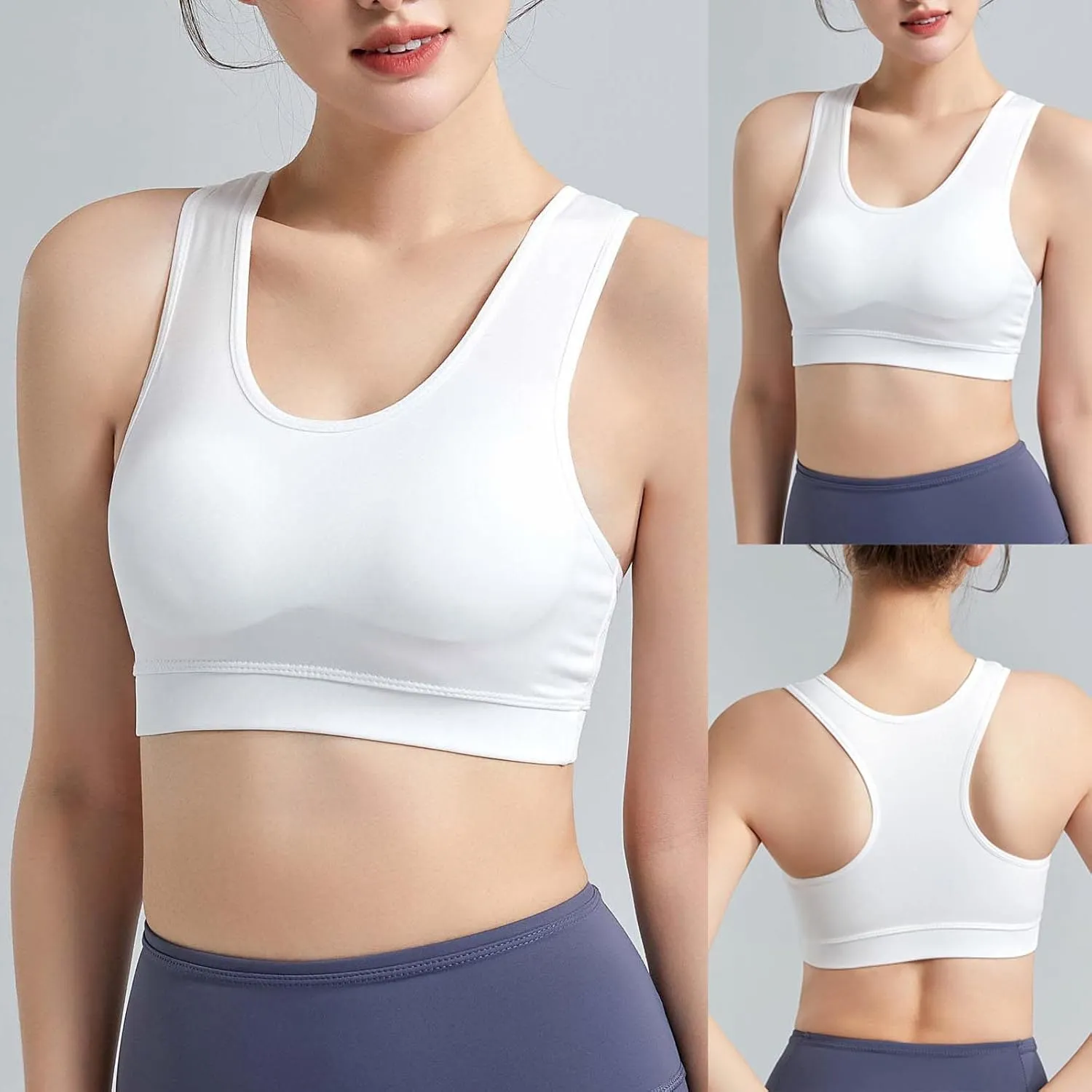 Underwear for Women Yoga Wear Running Back Training Soft Touch Strappy Stretchy Sports Shock-Proof Breasted Bra