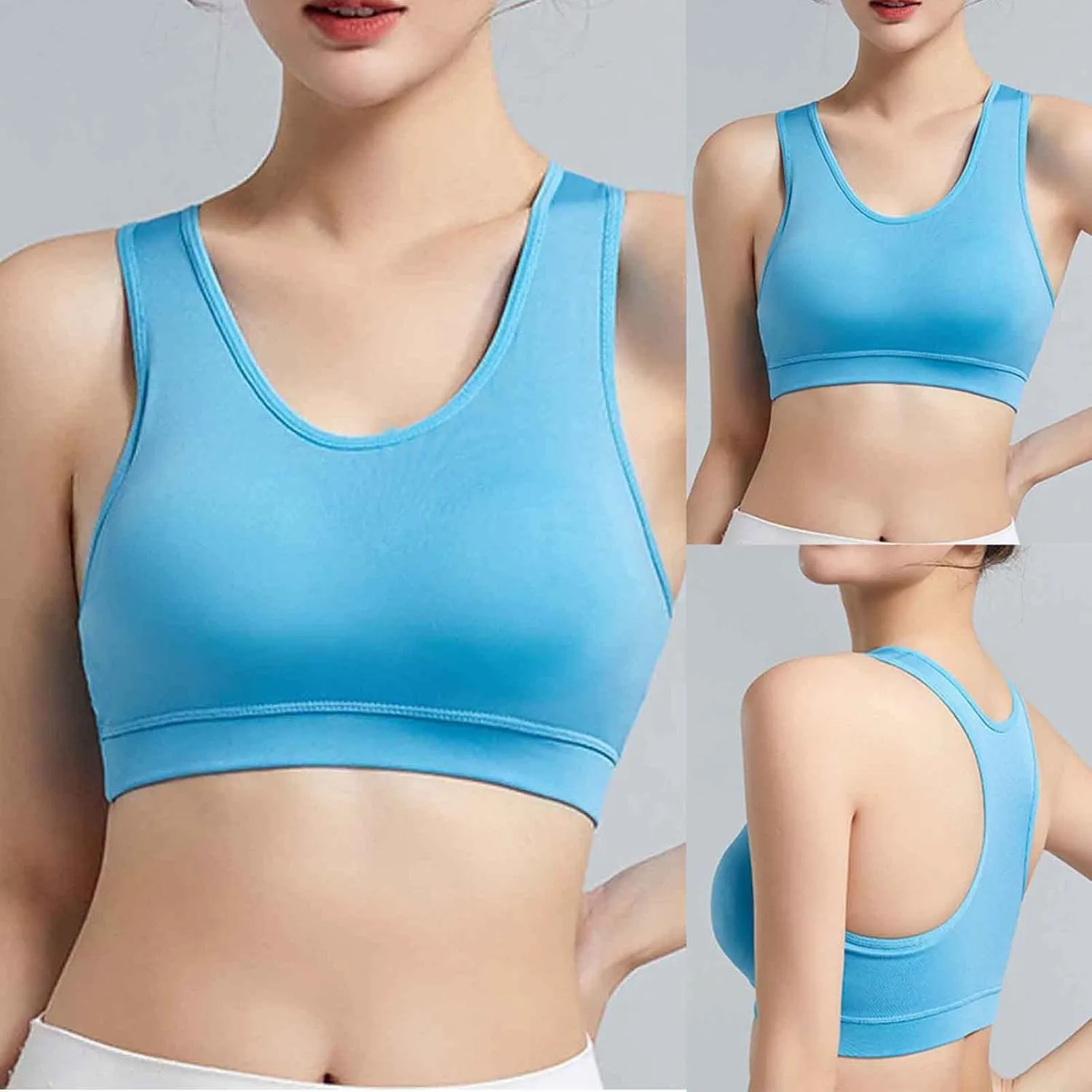 Underwear for Women Yoga Wear Running Back Training Soft Touch Strappy Stretchy Sports Shock-Proof Breasted Bra