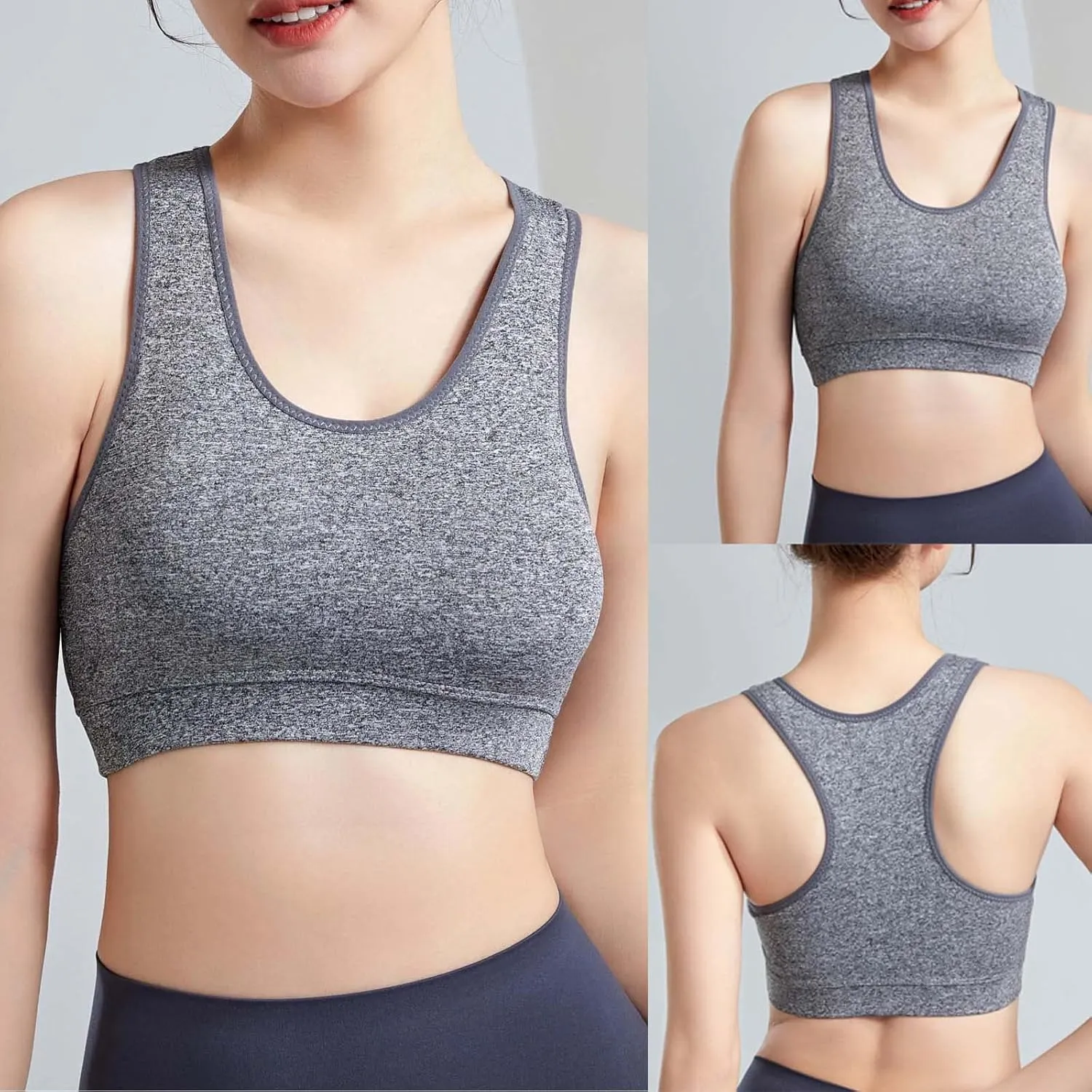 Underwear for Women Yoga Wear Running Back Training Soft Touch Strappy Stretchy Sports Shock-Proof Breasted Bra