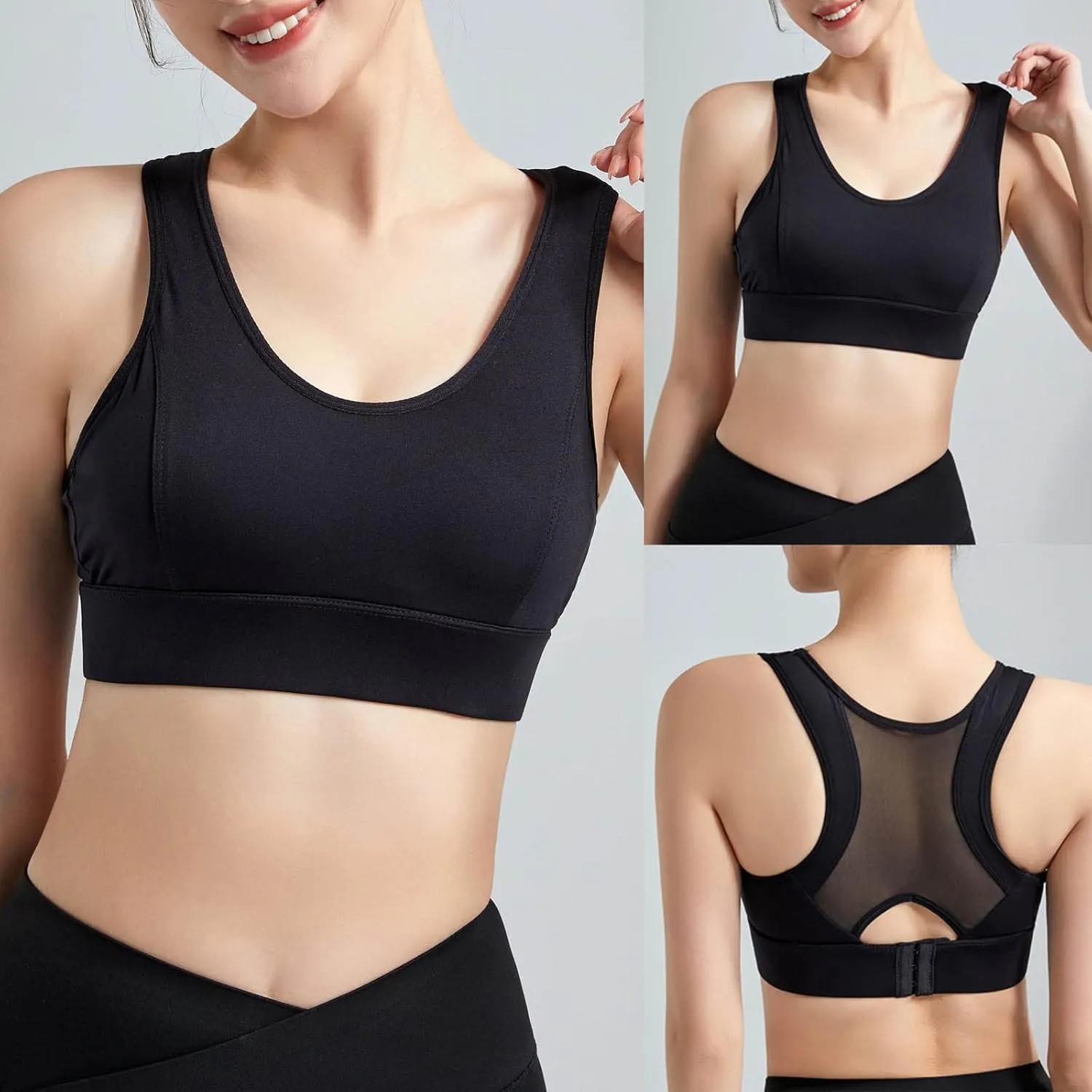 Underwear for Women Yoga Wear Running Back Training Soft Touch Strappy Stretchy Sports Shock-Proof Breasted Bra