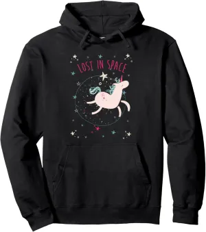 Unicorn in Space Get Lost Birthday Women Kids Toddler Girl Pullover Hoodie