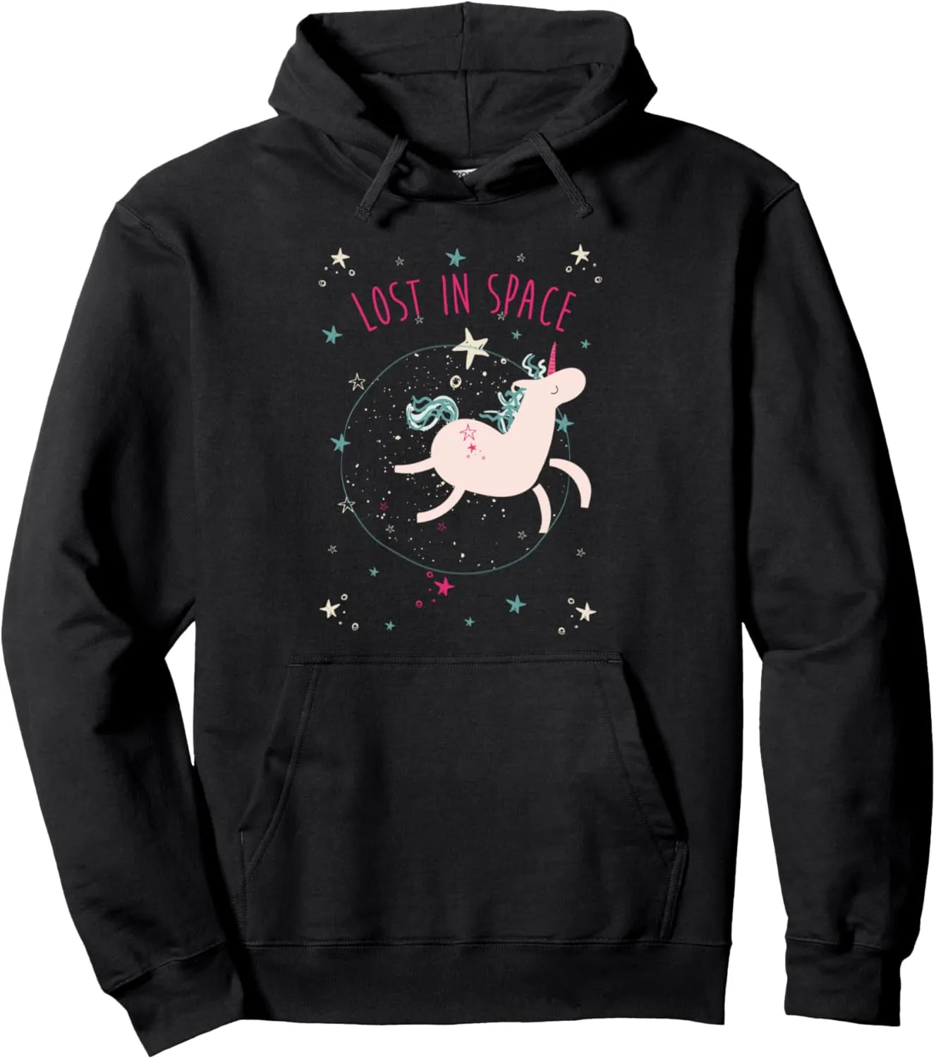Unicorn in Space Get Lost Birthday Women Kids Toddler Girl Pullover Hoodie