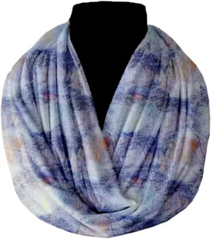 Unisex Lightweight Artistic Abstract Infinity Fashion Scarf Psychedelic Design 100% Cotton Circle Loop Wrap Around Scarf