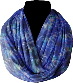Unisex Lightweight Artistic Abstract Infinity Fashion Scarf Psychedelic Design 100% Cotton Circle Loop Wrap Around Scarf