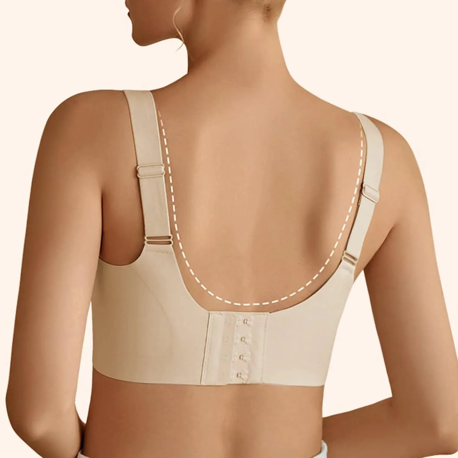 V Neck Bra Padded Seamless Wireless Adjustable Straps No Underwire with Soft Support Regular and Plus Size