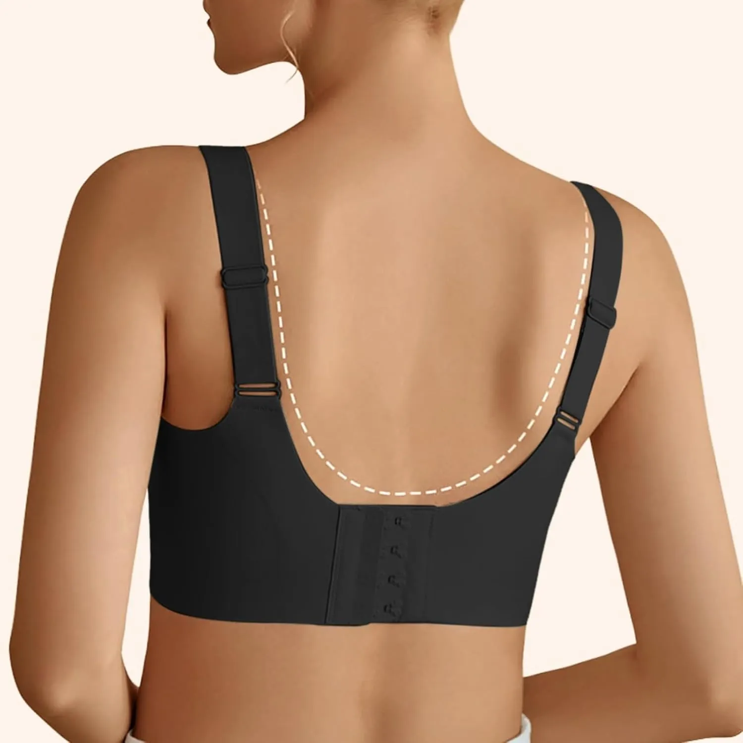 V Neck Bra Padded Seamless Wireless Adjustable Straps No Underwire with Soft Support Regular and Plus Size