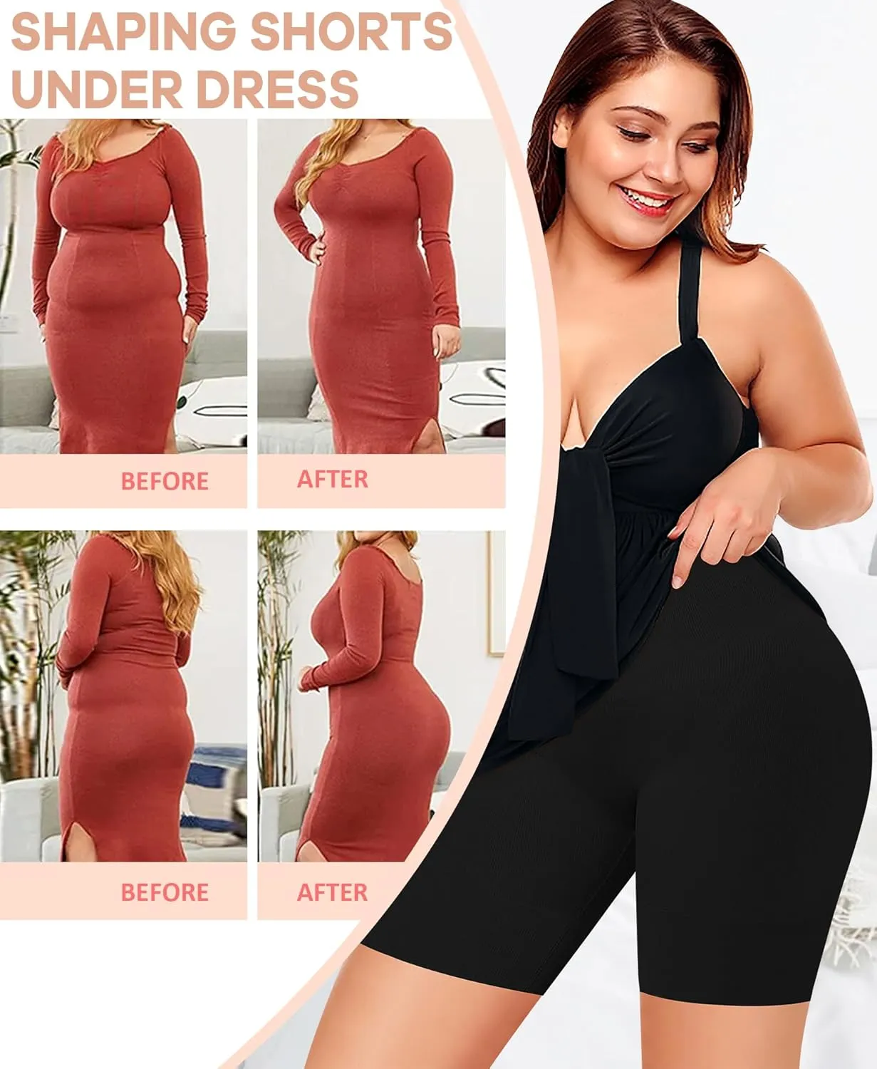 Werena Tummy Control Shapewear Shorts for Women Seamless High Waisted Body Shaper Shaping Underwear Girdle Panties