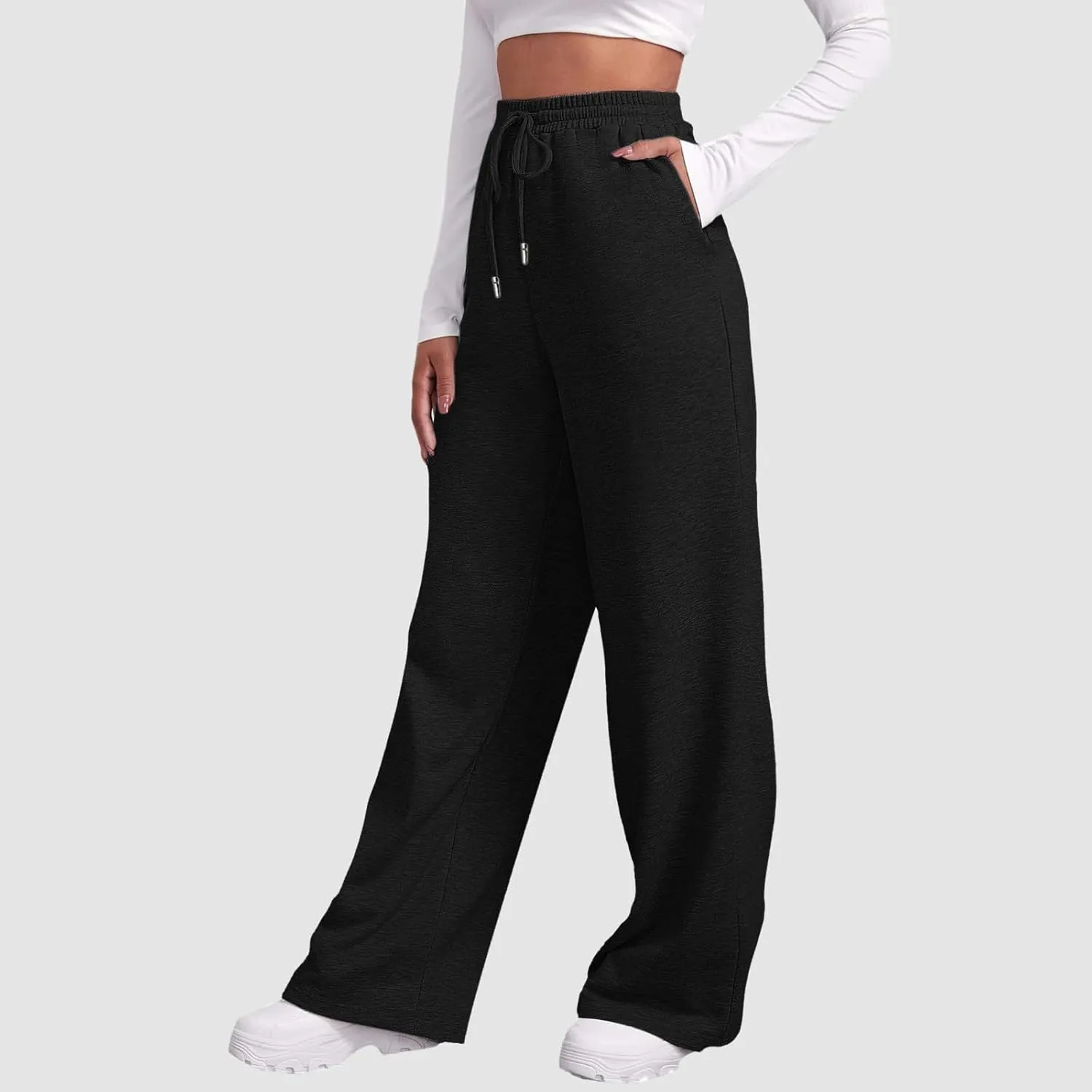 Wide Leg Sweatpants Women 2024 High Waist Casual Joggers with Pockets Loose Lightweight Soft Comfy Straight Yoga Sweat Pants