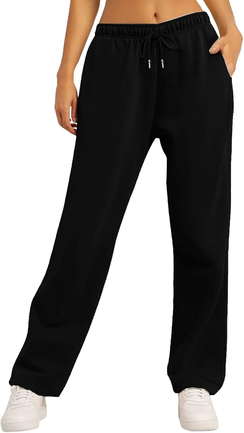 Wide Leg Sweatpants Women 2024 High Waist Casual Joggers with Pockets Loose Lightweight Soft Comfy Straight Yoga Sweat Pants