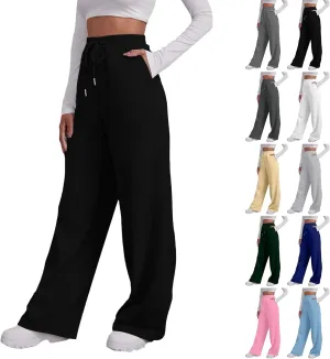 Wide Leg Sweatpants Women 2024 High Waist Casual Joggers with Pockets Loose Lightweight Soft Comfy Straight Yoga Sweat Pants
