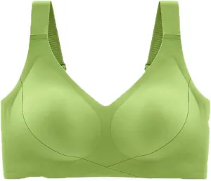 Wireless Bra for Women Full Coverage Seamless Support Push Up Bras No Underwire Soft Comfort V Neck Everyday Bralettes
