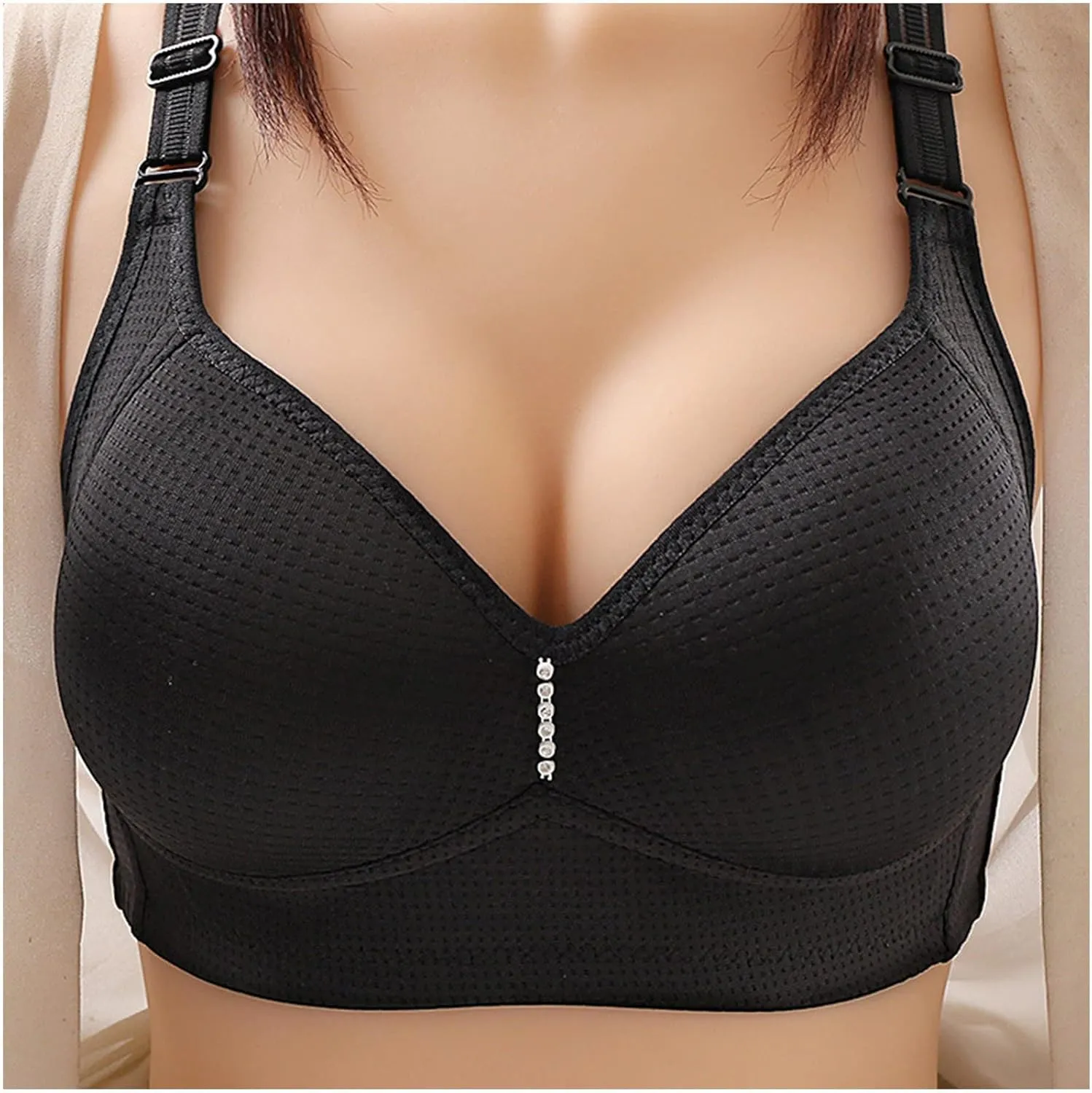 Wireless Bras for Older Women Push Up Plus Size Sleep Bralettes Breathable No Wire Full Coverage Everyday Underwear
