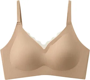 Wireless Push Up Bras for Women Lift Comfortable Seamless Top Gathered Without Rims Bra Full Coverage Sports Bralette