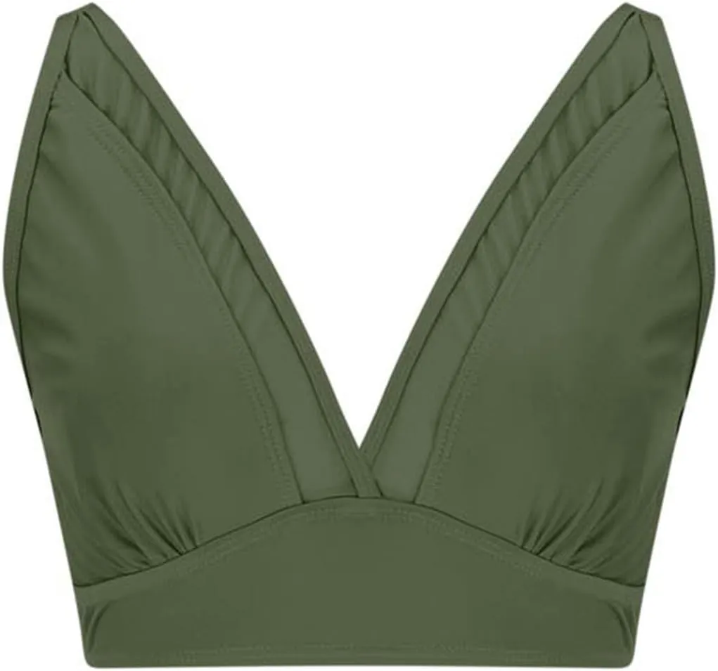 Women Push Up Bikini Tops Mesh See Through Swimsuits Tops Padded Wireless Bathing Suit Adjustable Strap Crop Swim Top