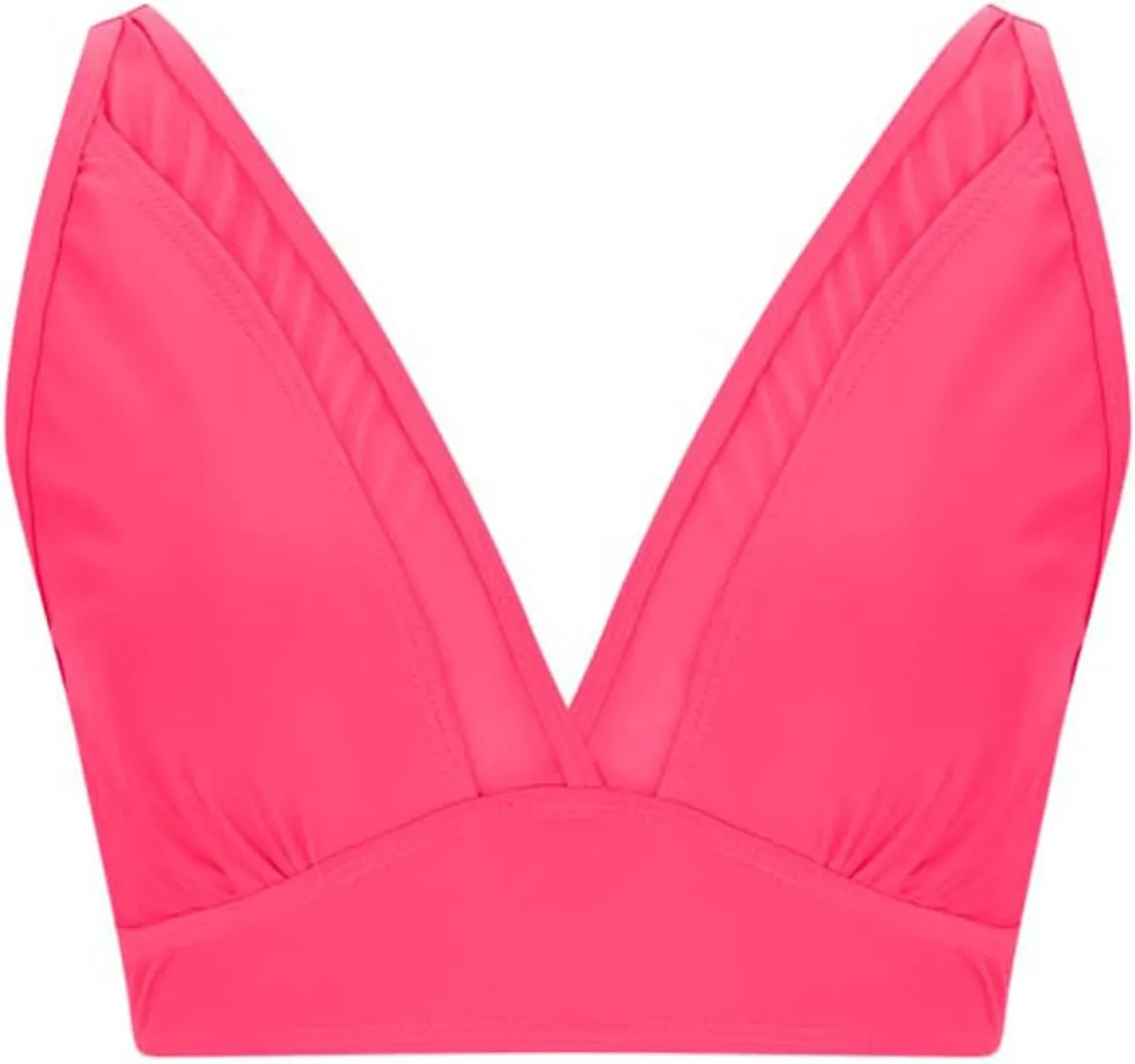 Women Push Up Bikini Tops Mesh See Through Swimsuits Tops Padded Wireless Bathing Suit Adjustable Strap Crop Swim Top