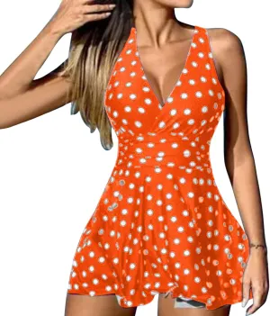 Women Swimwear Dot Print High Waisted Bikini Sexy Push Up Swimsuit Vintage Two Piece Retro V-Neck Halter