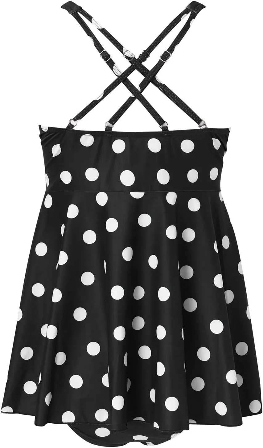 Women Swimwear Dot Print High Waisted Bikini Sexy Push Up Swimsuit Vintage Two Piece Retro V-Neck Halter