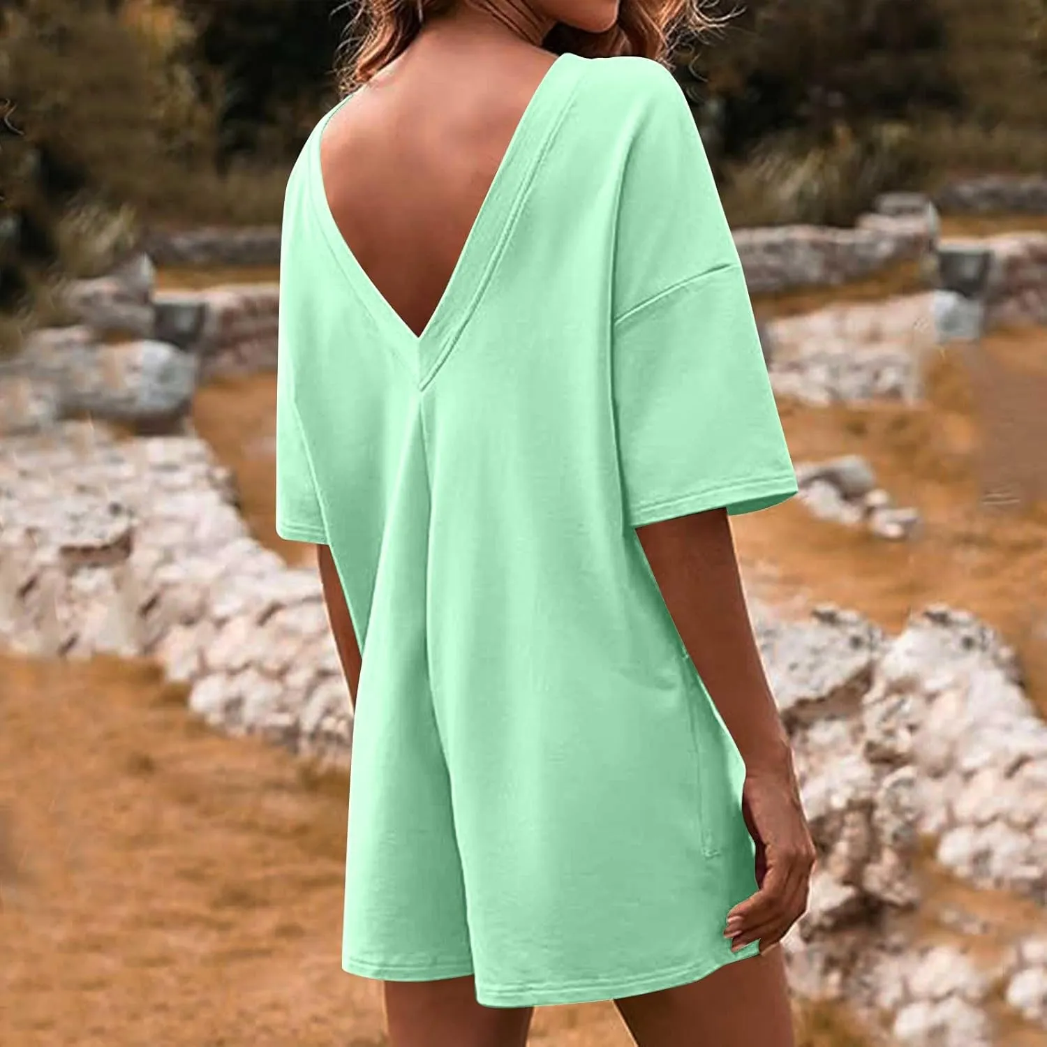 Womens Athletic Romper Hot Shot Tee T Shirt Romper Oversized Tshirt Jumpsuit 2024 Summer Fashion Lounge Clothes