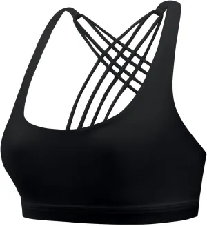 Women's Crisscross Back Sports Bra Strappy Medium Support Gym Yoga Bralettes No Underwire Workout Fitness Tank Tops