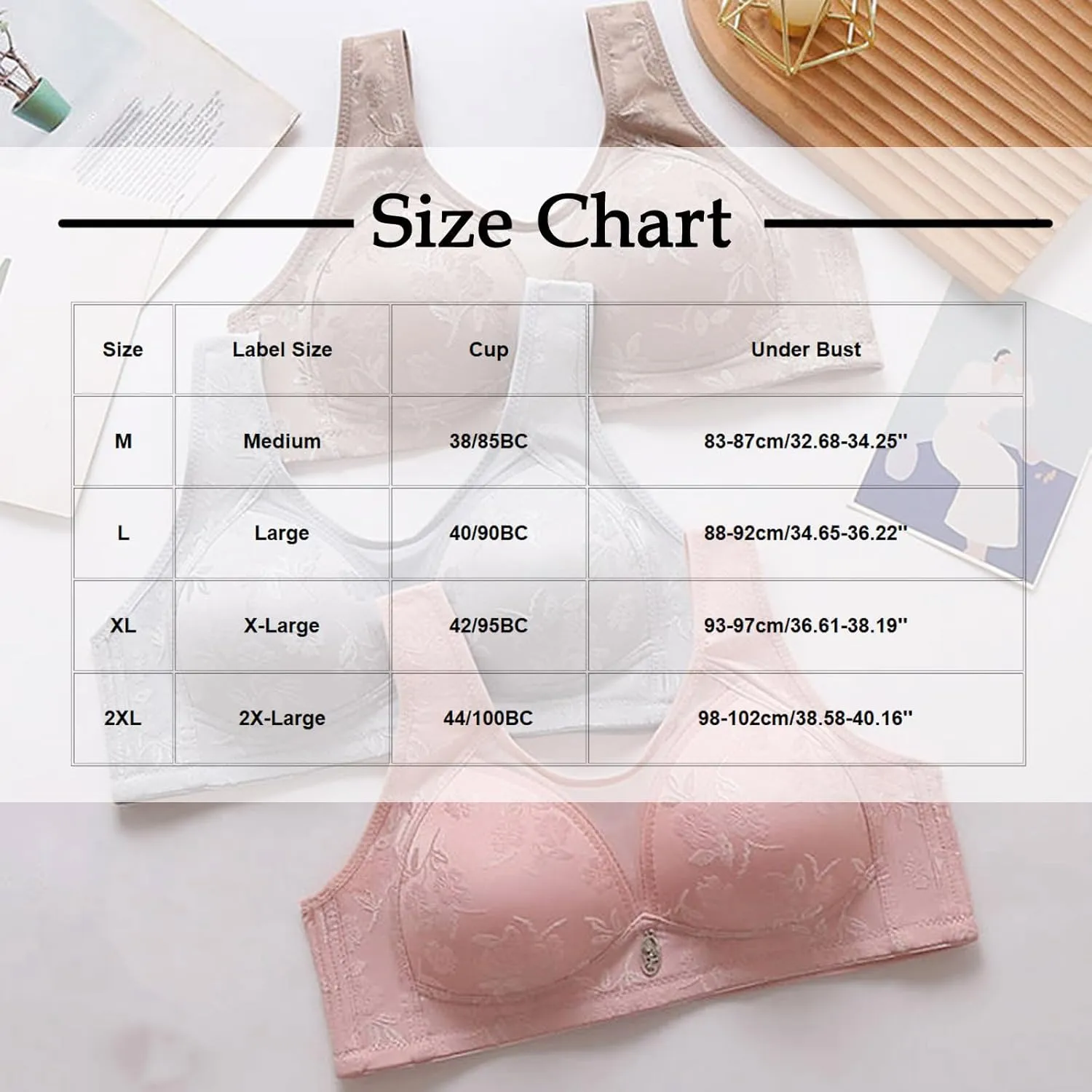 Women's Embroidery No Underwire Mesh Bra Soft Push Up Adjustable Straps Bralettes Lifting Comfy Breathable Lingerie