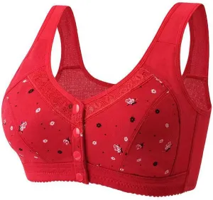 Womens Front Button Everyday Bra No Underwire Push Up Nursing Bras Breathable Comfortable Plus Size Underwear