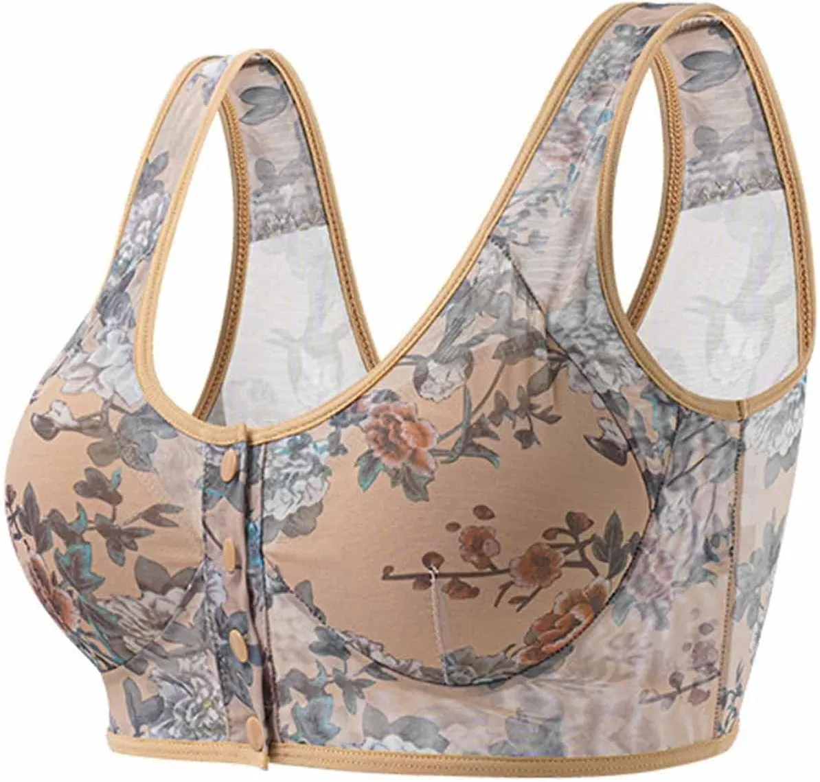 Women's Middle and Elderly Mothers' Front Buckle Underwear Thin Scratch Large Size Bra Lace Underwear for Men Cotton
