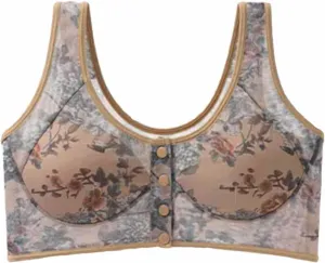 Women's Middle and Elderly Mothers' Front Buckle Underwear Thin Scratch Large Size Bra Lace Underwear for Men Cotton