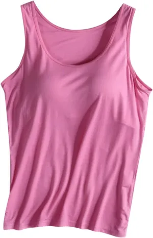 Womens Modal Built-in Bra Padded with Chest Pads Camisole Yoga Tanks Tops Sports Yoga T-Shirt Comfort Underwear Shirt