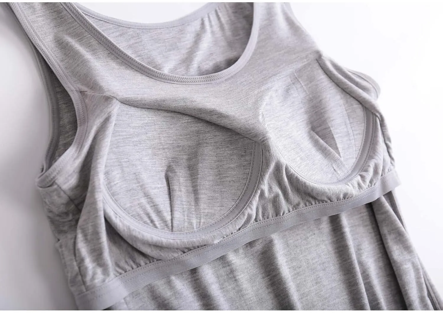 Womens Modal Built-in Bra Padded with Chest Pads Camisole Yoga Tanks Tops Sports Yoga T-Shirt Comfort Underwear Shirt