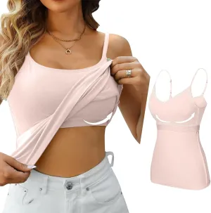 Womens Modal Built-in Bra Summer Basic Padded Yoga Shirt Shelf Bras Casual Undershirt Basic Breathable Tank Top