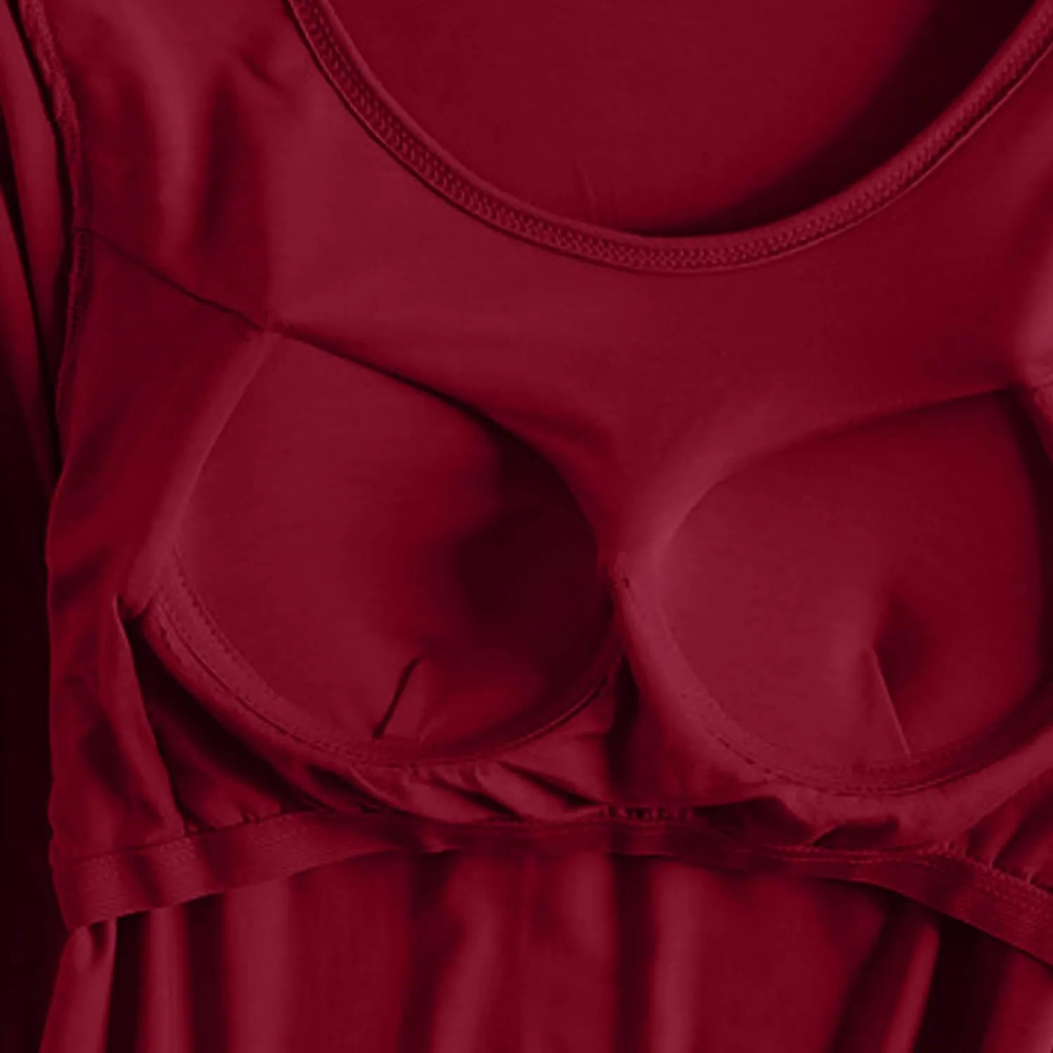 Womens Modal T Shirt Built-in Bra Padded Casual Tops Long Sleeve Crew Neck Shirts Wireless Bra Soft Pajama Sleepwear