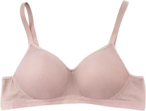 Women's No Underwire Ribbed Bra Stretch Push Up Soft Breathable Bra Full Coverage Lifting Comfy Everyday Bralettes