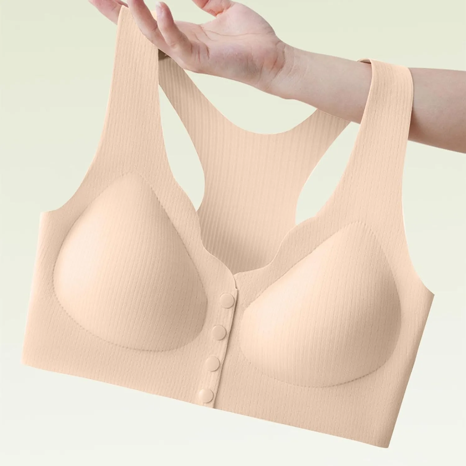 Womens Nursing Bras Button Front Closure Maternity Sleeping Underwear Plus Size Wireless Comfy Bralettes Underwear