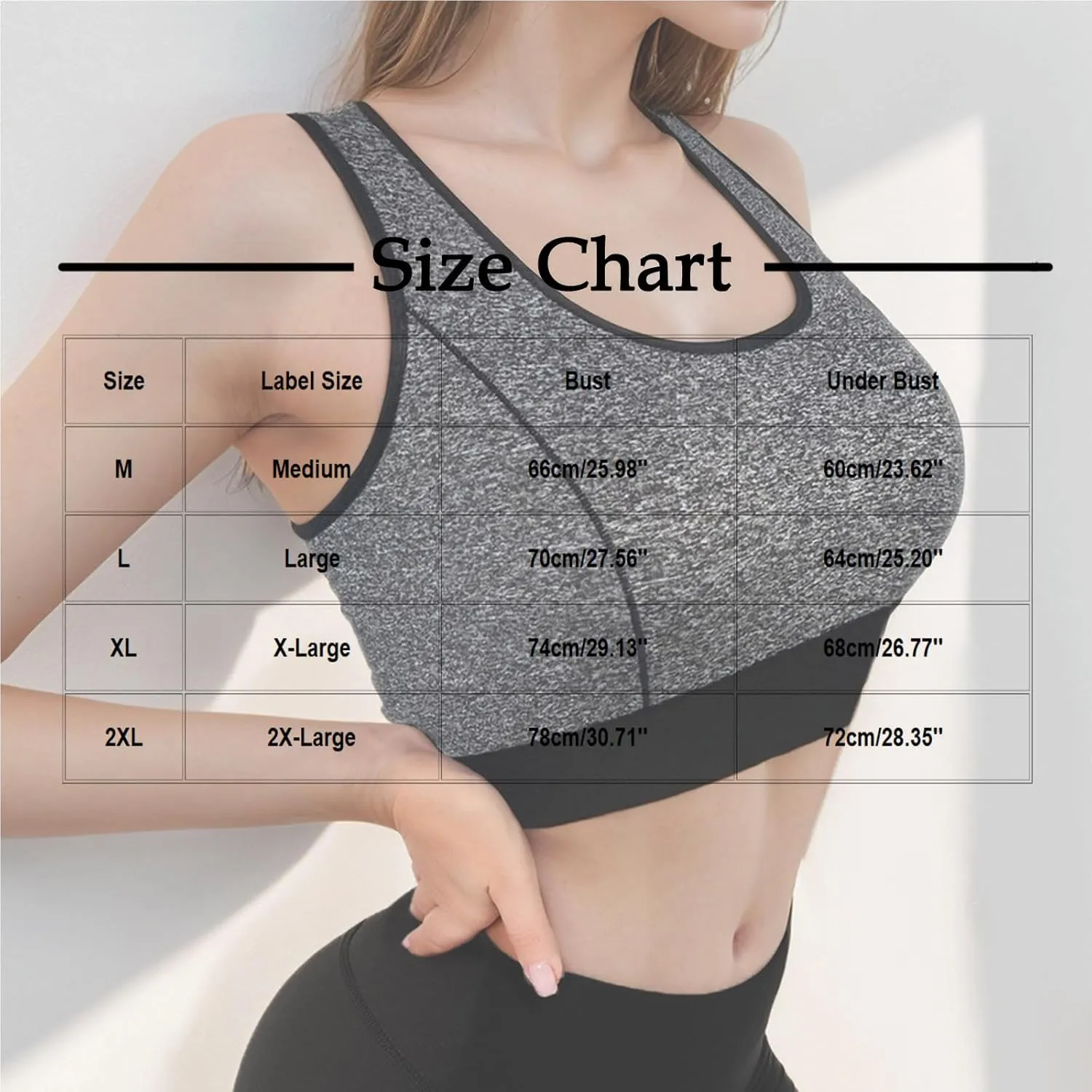Women's Racerback Sport Bra Full Coverage Support Quick Dry T-Shirt Bralettes No Underwire Running Athletic Yoga Bra
