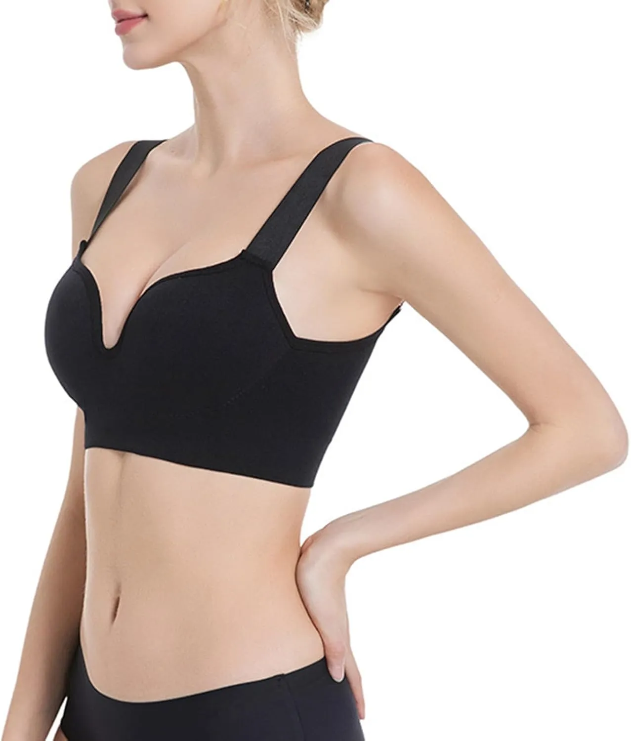 Women's Seamless No Underwire Bra Soft Push Up Adjustable Straps Bralettes Wireless Lightweight Breathable Lingerie