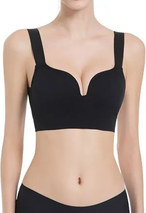 Women's Seamless No Underwire Bra Soft Push Up Adjustable Straps Bralettes Wireless Lightweight Breathable Lingerie