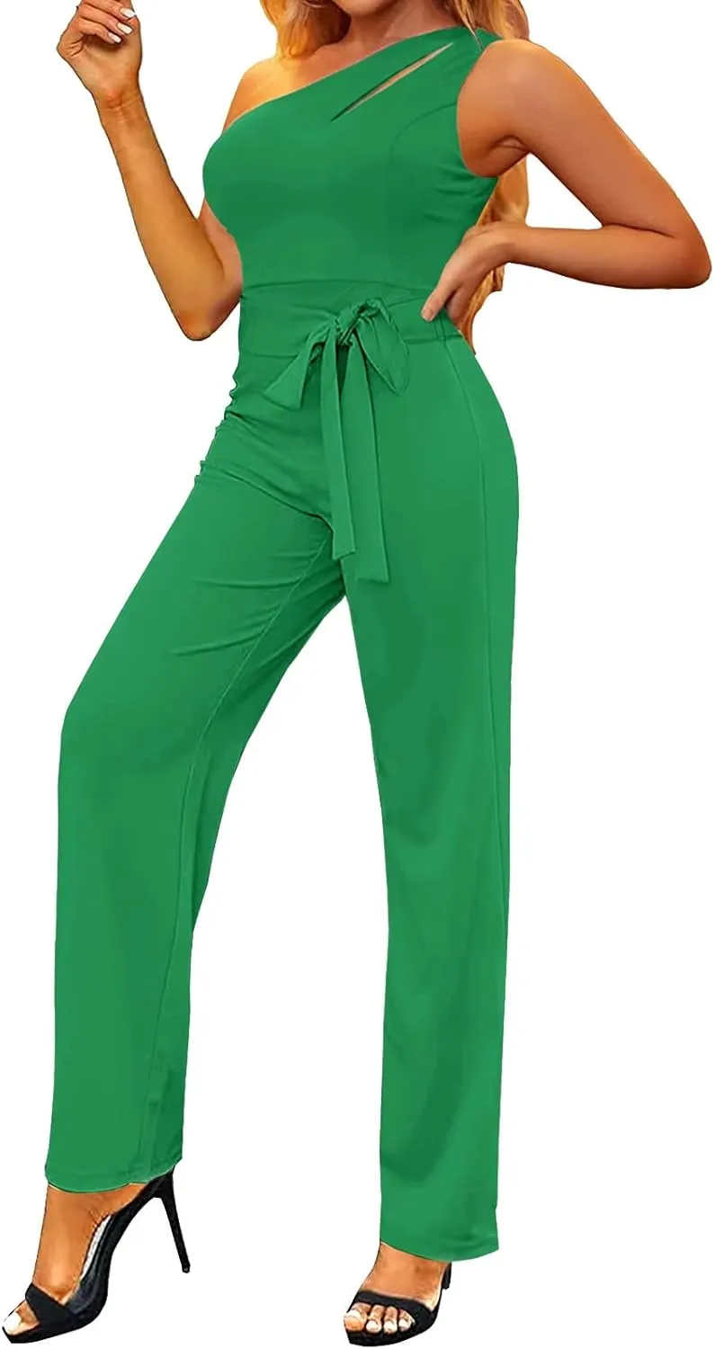 Womens Sexy Off-Shoulder Jumpsuit 2025 – Elegant Cocktail Party Romper One Piece Sleeveless Formal Club Dressy Outfit