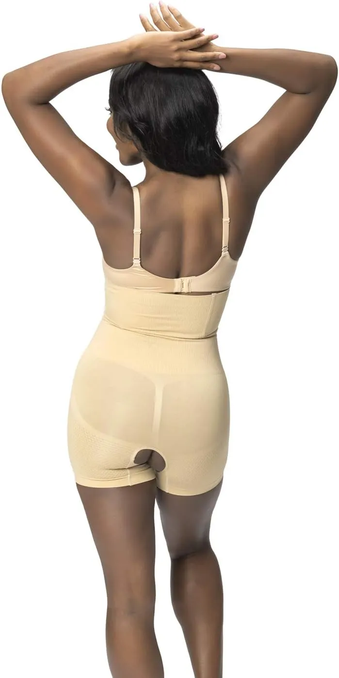 Womens Shapewear Tummy Control Shorts Brilliance High-Waist Panty Mid-Thigh Body Shaper Bodysuit