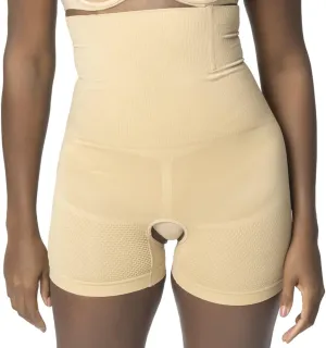Womens Shapewear Tummy Control Shorts Brilliance High-Waist Panty Mid-Thigh Body Shaper Bodysuit