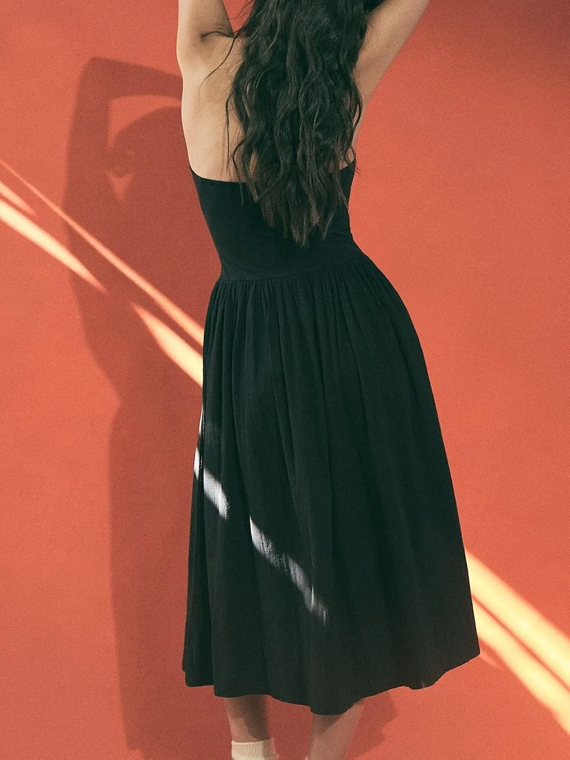 Womens Strapless Maxi Dress 2025 Summer Sleeveless Backless Patchwork A Line Flowy Solid Elegant Tube Top Dress