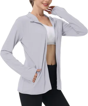 Womens Sunscreen Jacket Hoodies Sweater Long Sleeve Pockets Outdoor Lattice Splicing Pullover Sweatshirts Coats