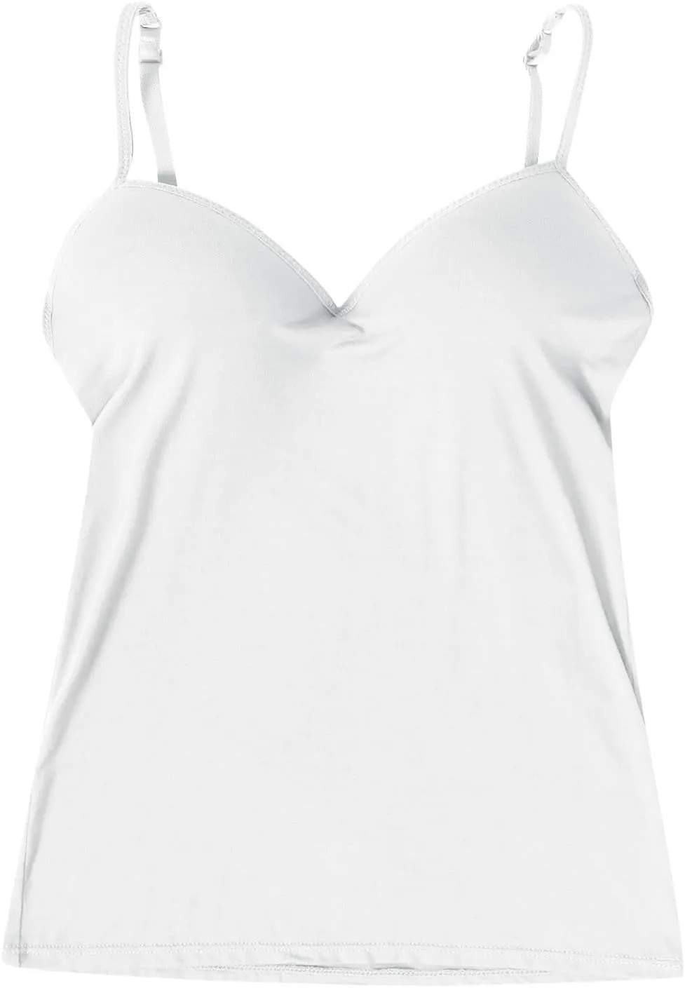 Womens Tank Tops Built in Bra Sexy V Neck Spaghetti Strap Tops Comfort Lightweight No Underwire Bra Tshirt Tees