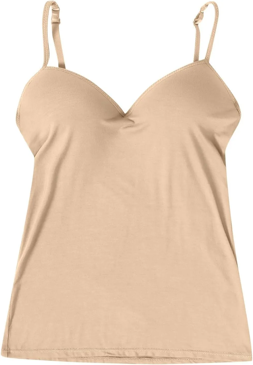 Womens Tank Tops Built in Bra Sexy V Neck Spaghetti Strap Tops Comfort Lightweight No Underwire Bra Tshirt Tees