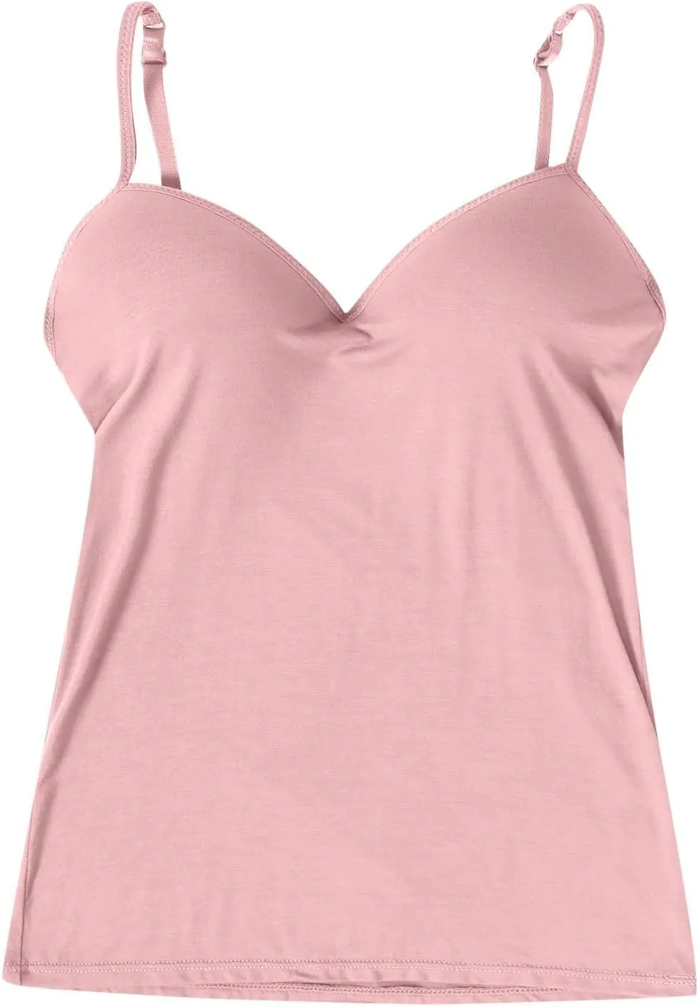 Womens Tank Tops Built in Bra Sexy V Neck Spaghetti Strap Tops Comfort Lightweight No Underwire Bra Tshirt Tees