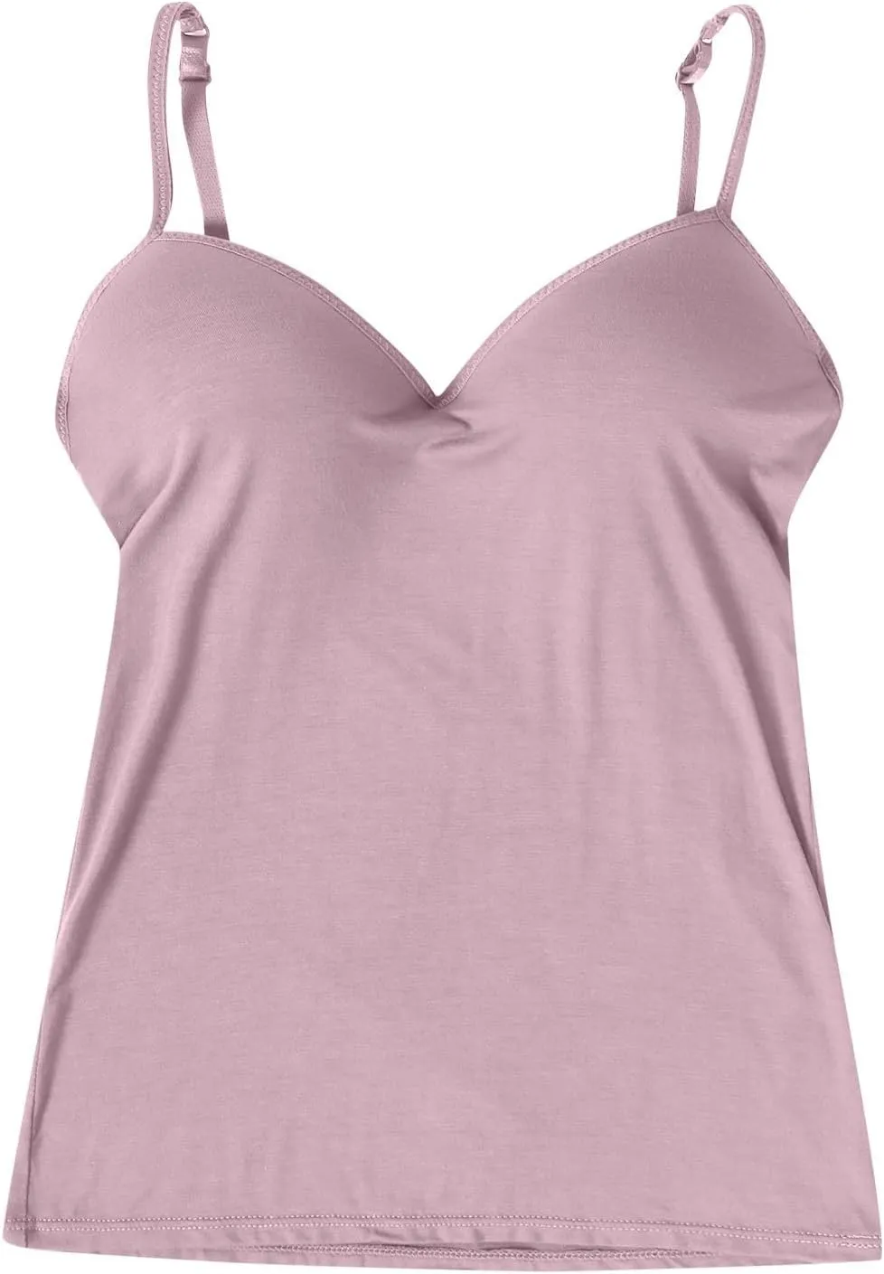 Womens Tank Tops Built in Bra Sexy V Neck Spaghetti Strap Tops Comfort Lightweight No Underwire Bra Tshirt Tees