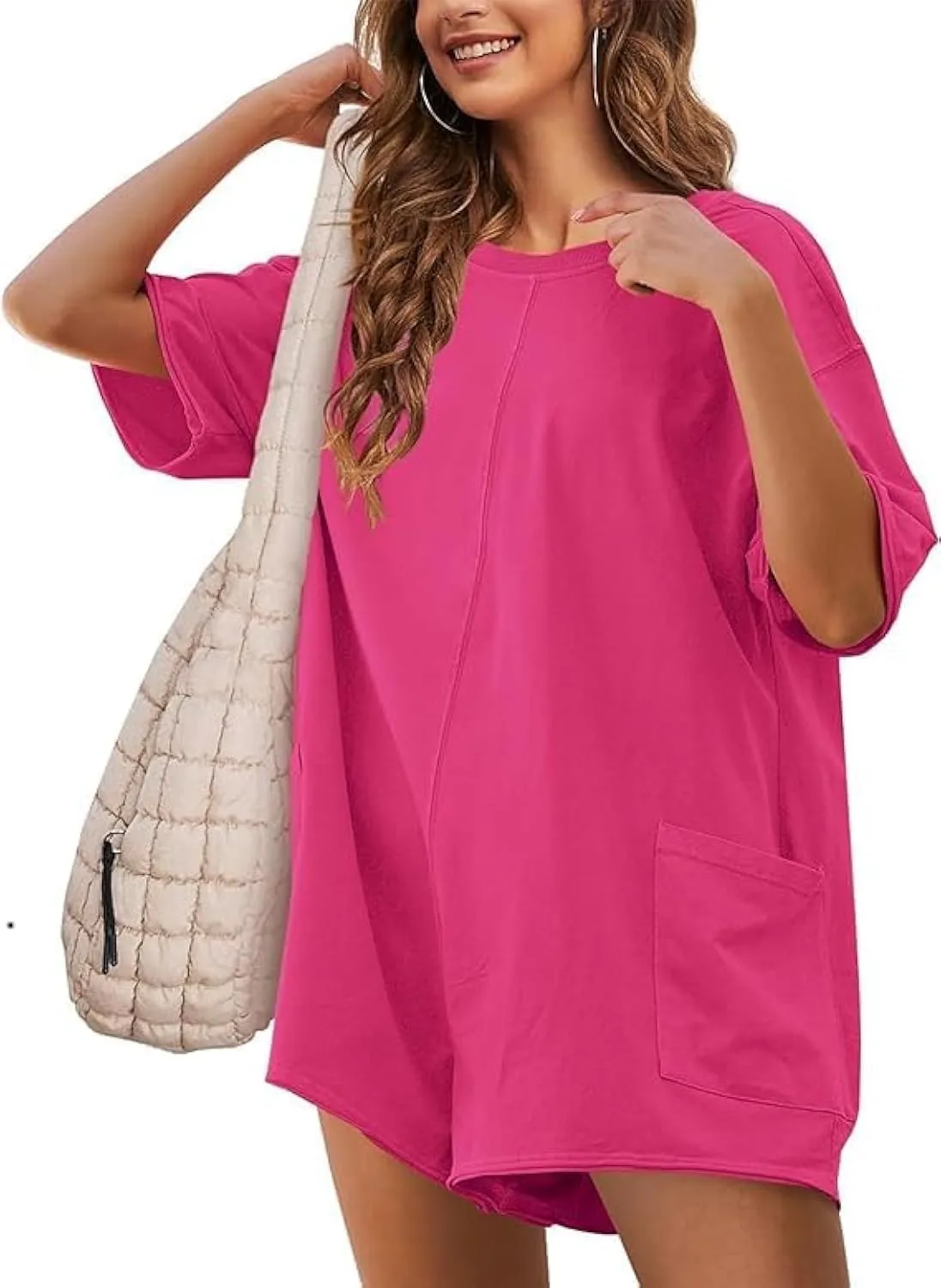 Women's Tee Rompers One Piece Short Sleeve Casual Athletic Overalls Workout Hot Shot Jumpsuits