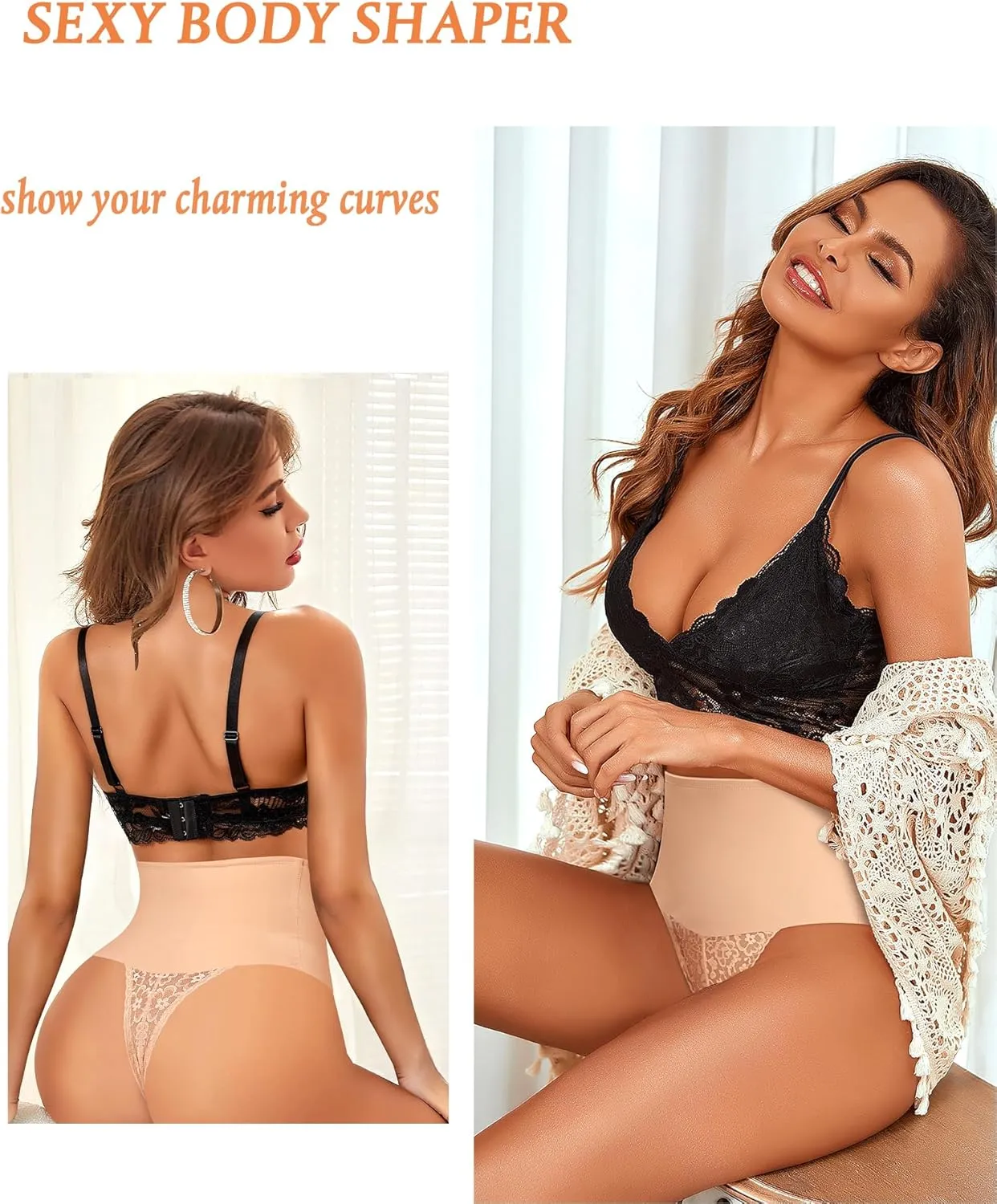 Womens Thong Shapewear Mid to High Waisted Shaper Thong WN0017