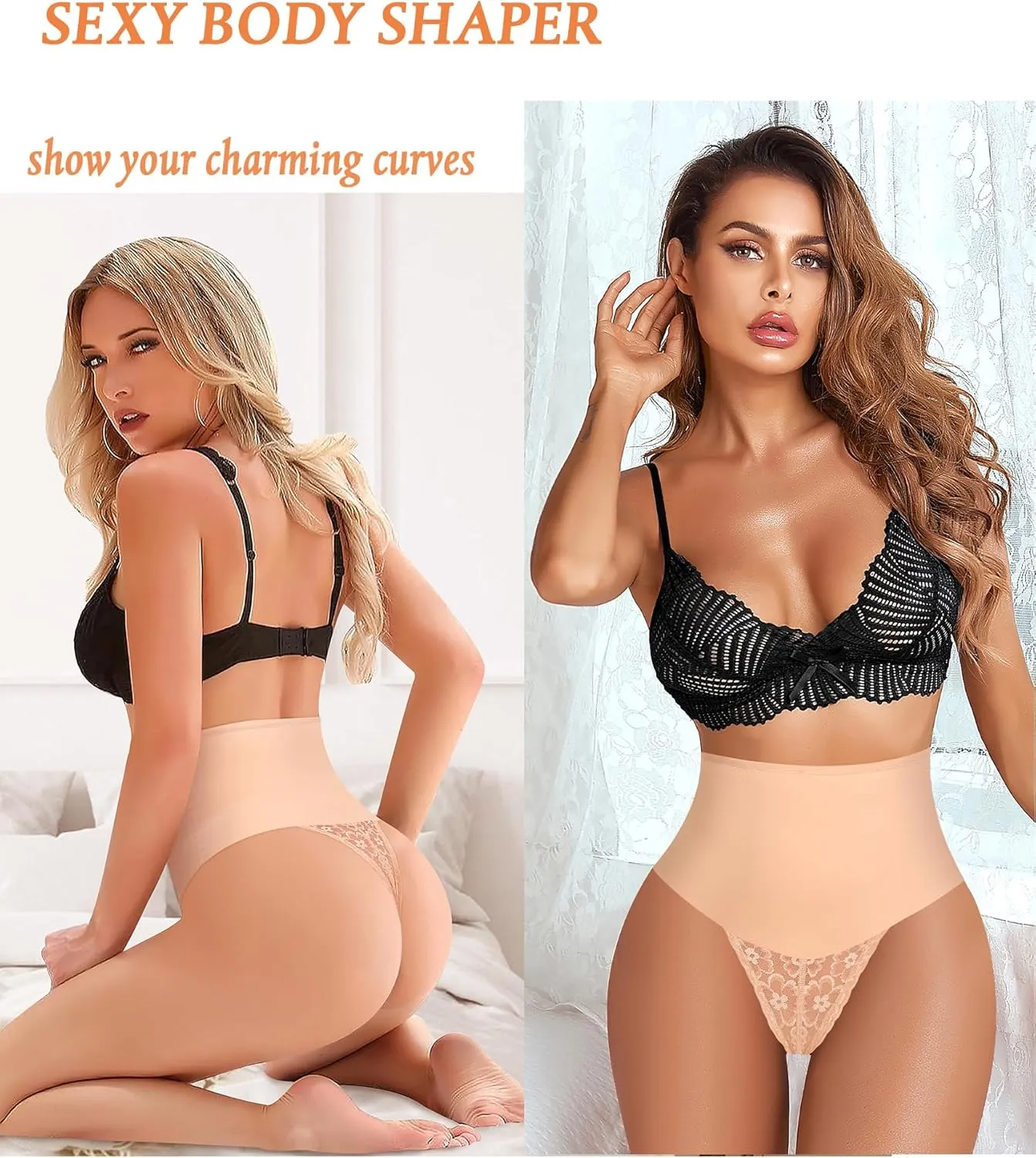 Womens Thong Shapewear Mid to High Waisted Shaper Thong WN0017