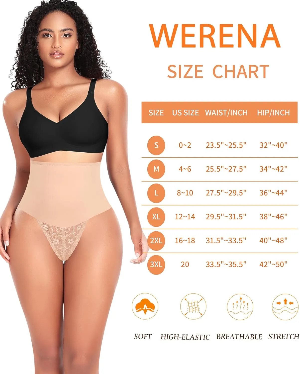 Womens Thong Shapewear Mid to High Waisted Shaper Thong WN0017
